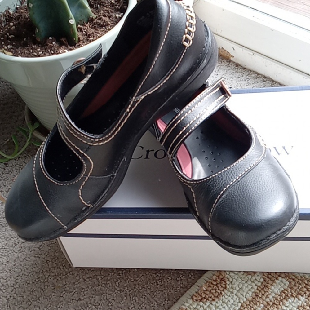 Croft & Barrow CB Sherell Black Leather Slip Ons Sz 6 - Picture 3 of 9